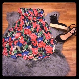 Strapless floral dress